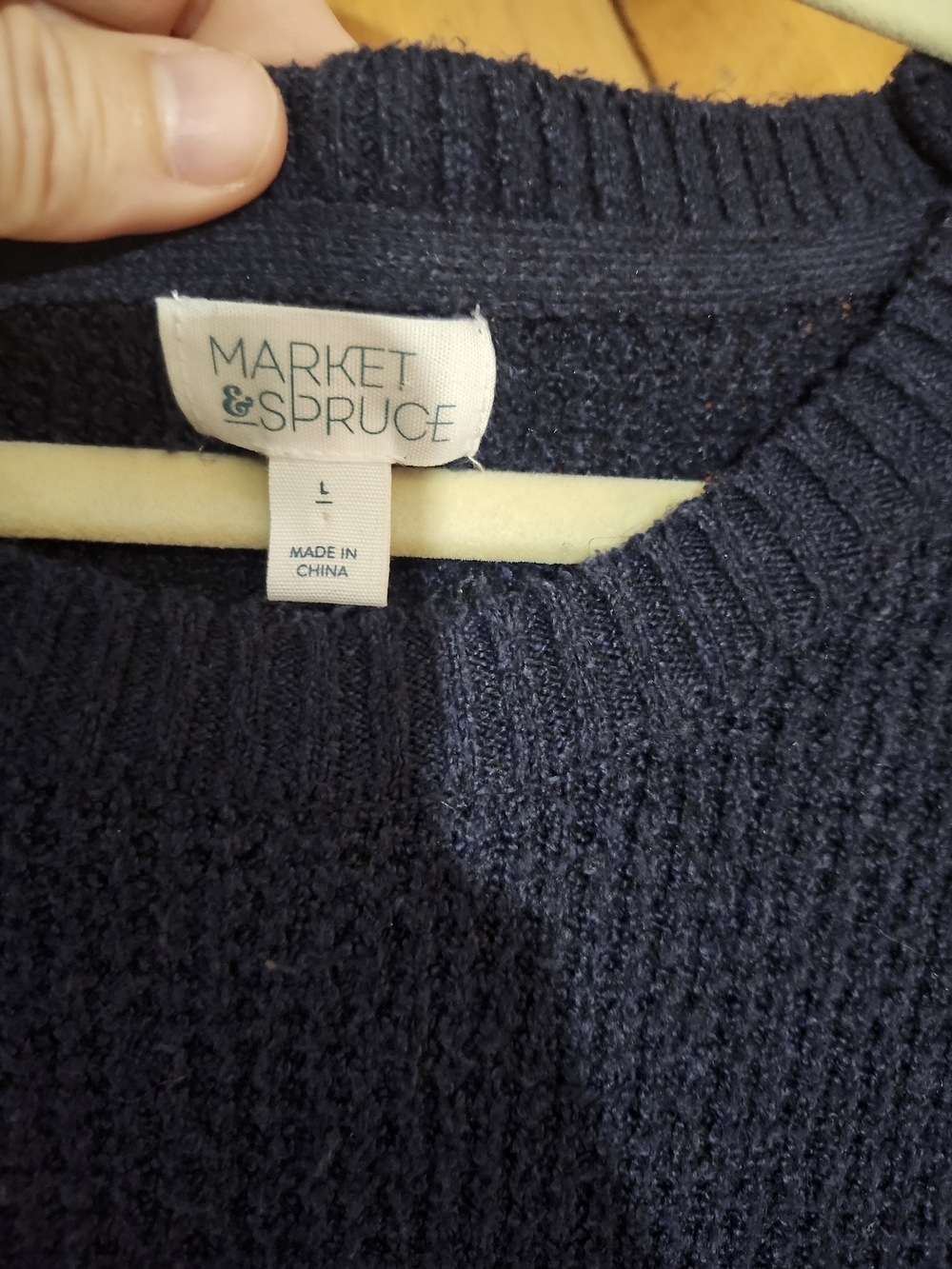 Market & Spruce Navy Soft Textured Knit Sweater Large Super Soft - Picture 4 of 4